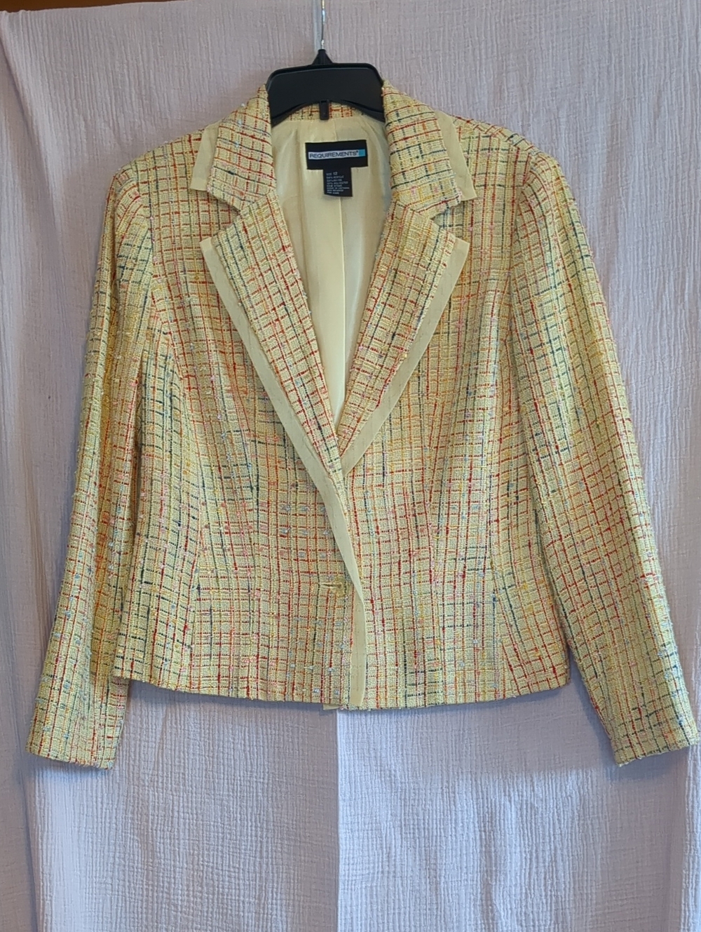 FALL WARDROBE BUILDER..Requirements  Yellow Tweed Blazer with Multicolor Accents
